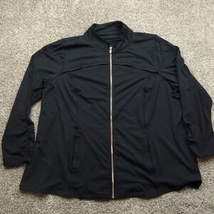 LIVI Jacket Womens 22/24 Black Zip Up Track Style Plus Size Athletic Outerwear